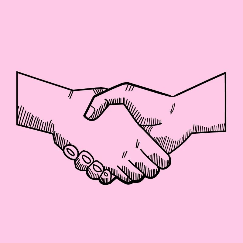Contract Handshake Vintage Illustration