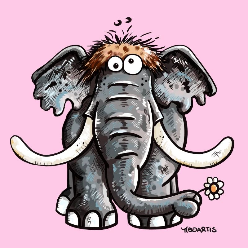 Éléphant avec fleur