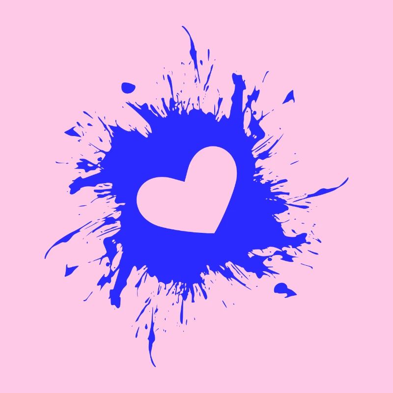 Herz Fleck Tinte Blau