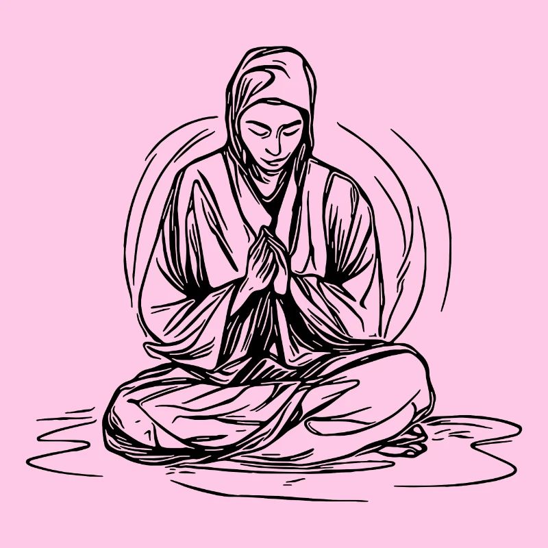 Young Buddhist monk in deep meditation