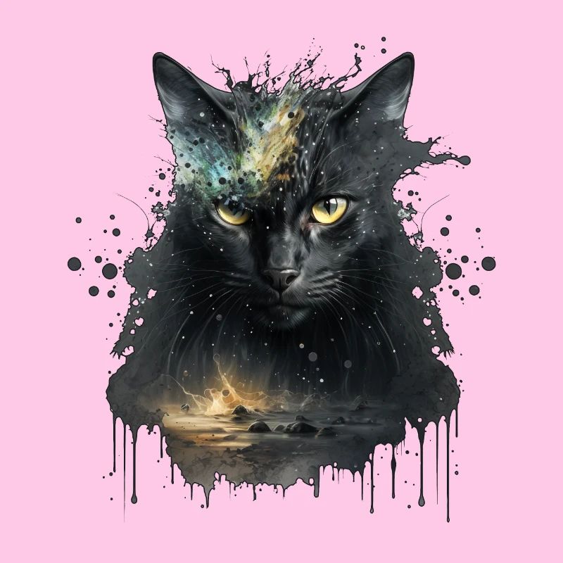 Chat noir dans la conception de l’espace