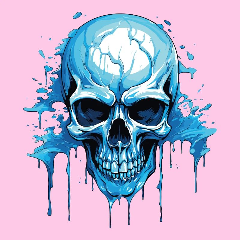 Blue Skull Ink Flow