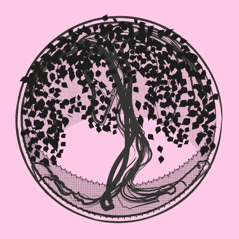 Dark Tree Circle Silhouette