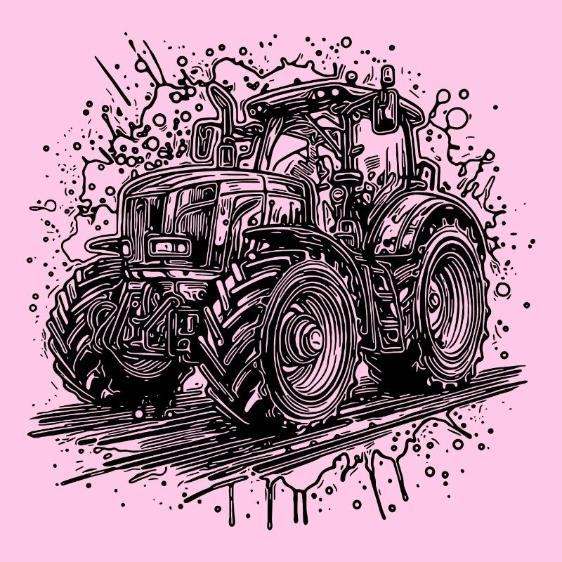 Traktor Splash Design mit Feld Schlepper
