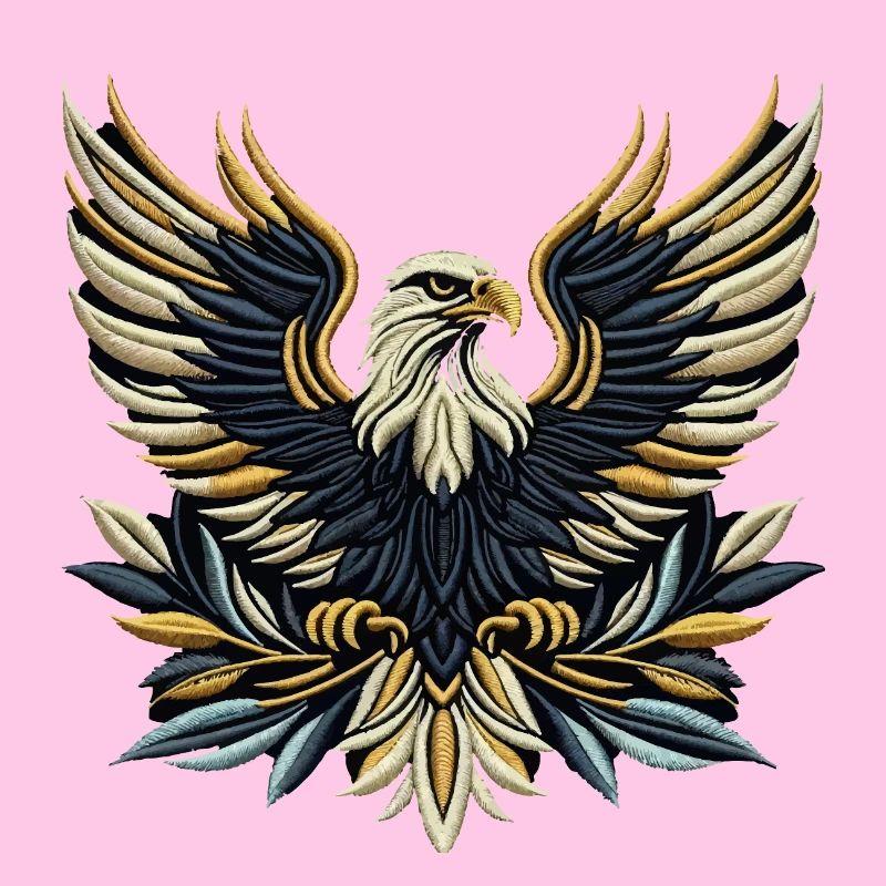 Regal Eagle Wings Embroidered Tee
