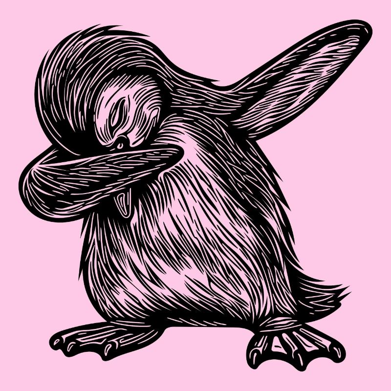 Mignon pingouin broussaillé petit pingouin dabbing