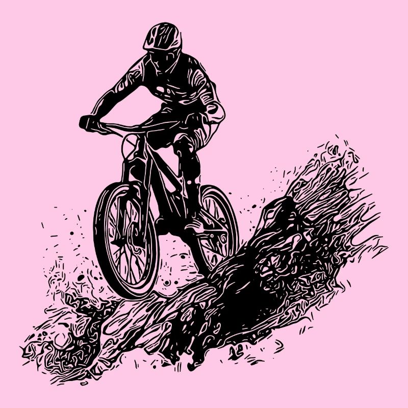 Radfahrer Schlamm Berg Abfahrt