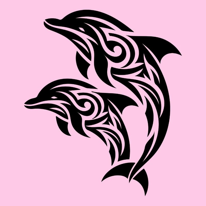 Bottlenose dolphin Tribal Tattoo Jumping Dolphins