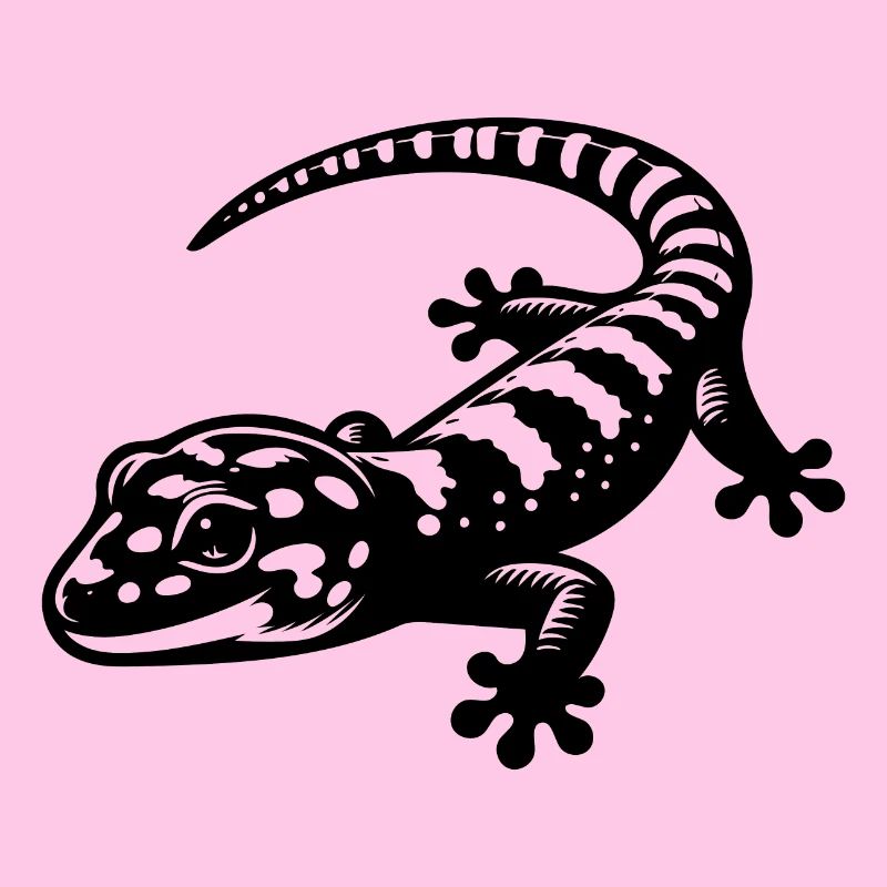 Gecko mignon dans le style de tatouage