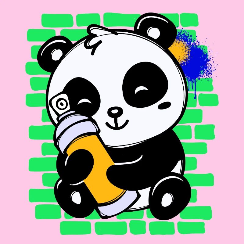 Graffiti Panda Zeichnen Illustration Spraydose