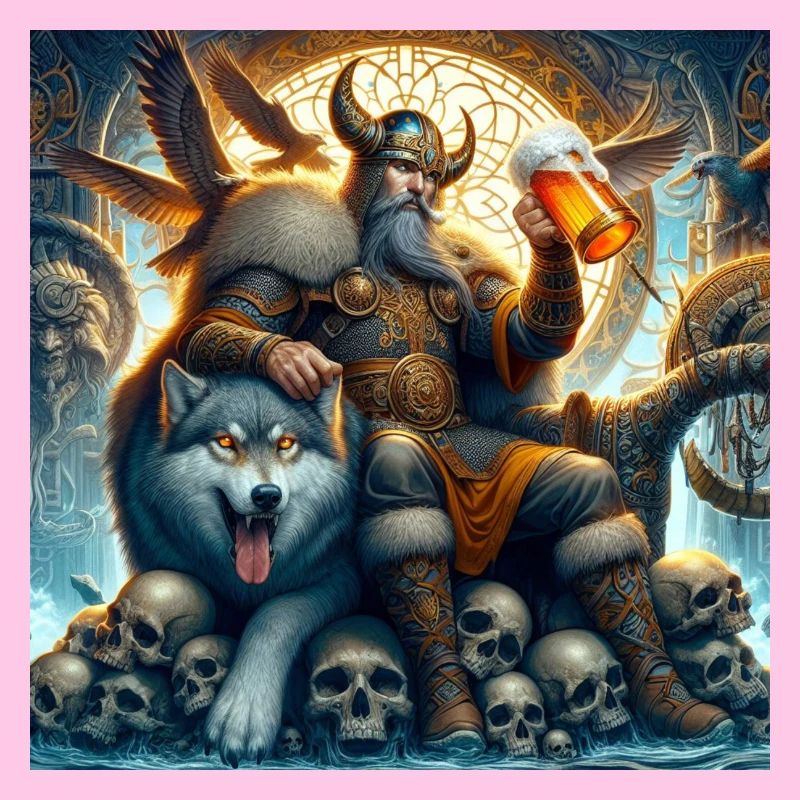 Wikinger mit Wolf