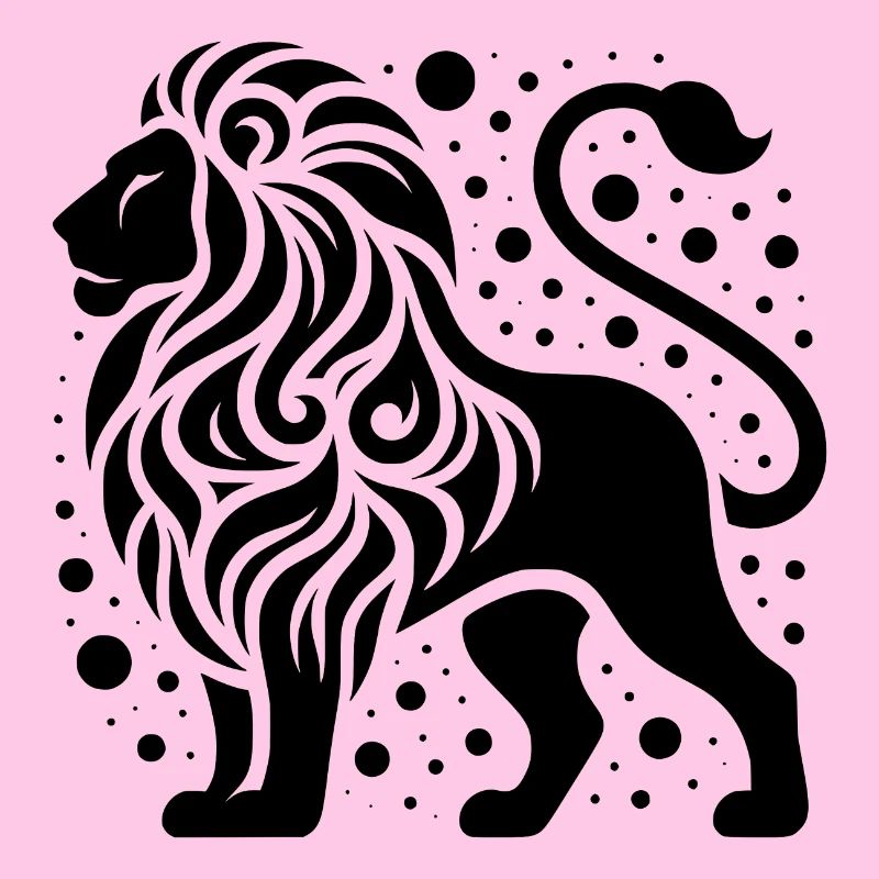 Elegant lion with wild mane
