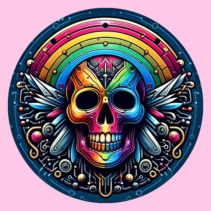 Metallic Rainbow Skull