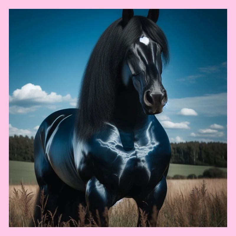 Mächtiges schwarzes Pferd