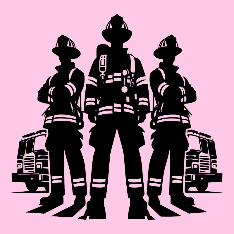 Firefighters in action Portrait