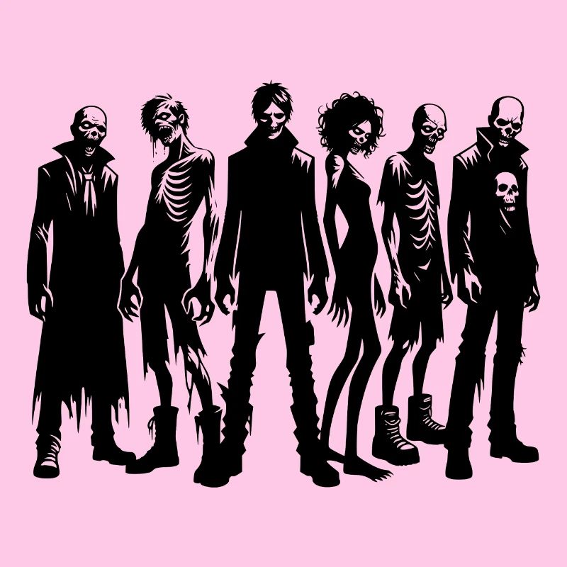Funny Halloween Zombie Party Group