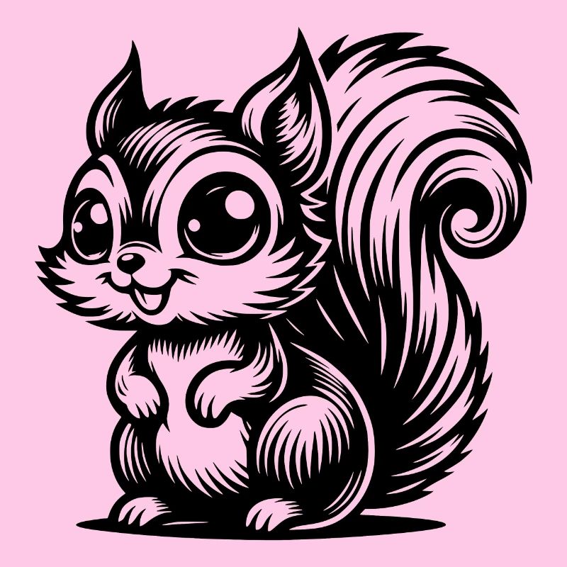 Kleines lachendes Eichhörnchen Kinder Zeichnung