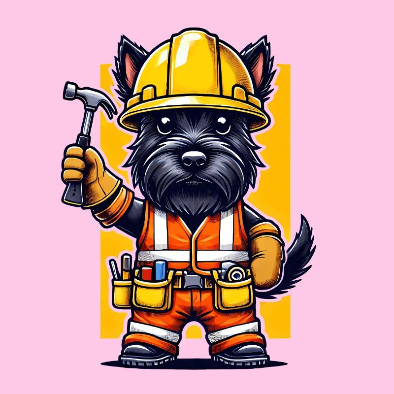 Scottish Terrier Bauarbeiter