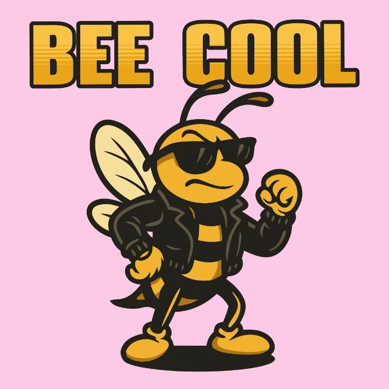 Bee Cool biker bi in leather jacket