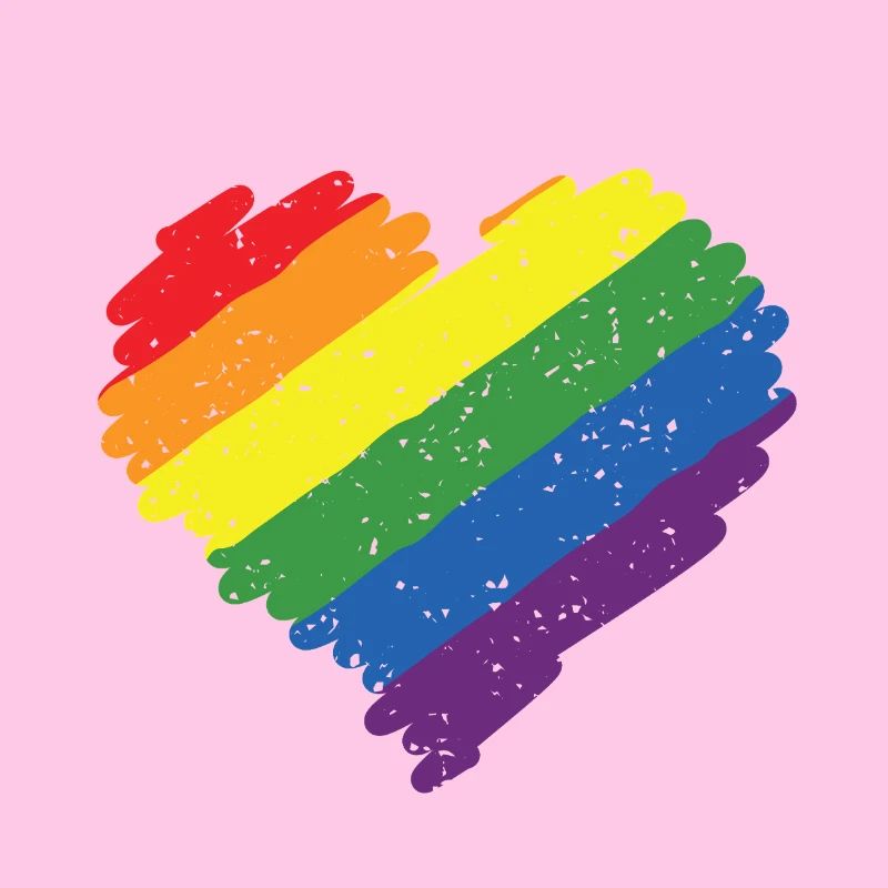 Regenbogen Herz Pride Flagge Farben LGBTQ+ Grunge
