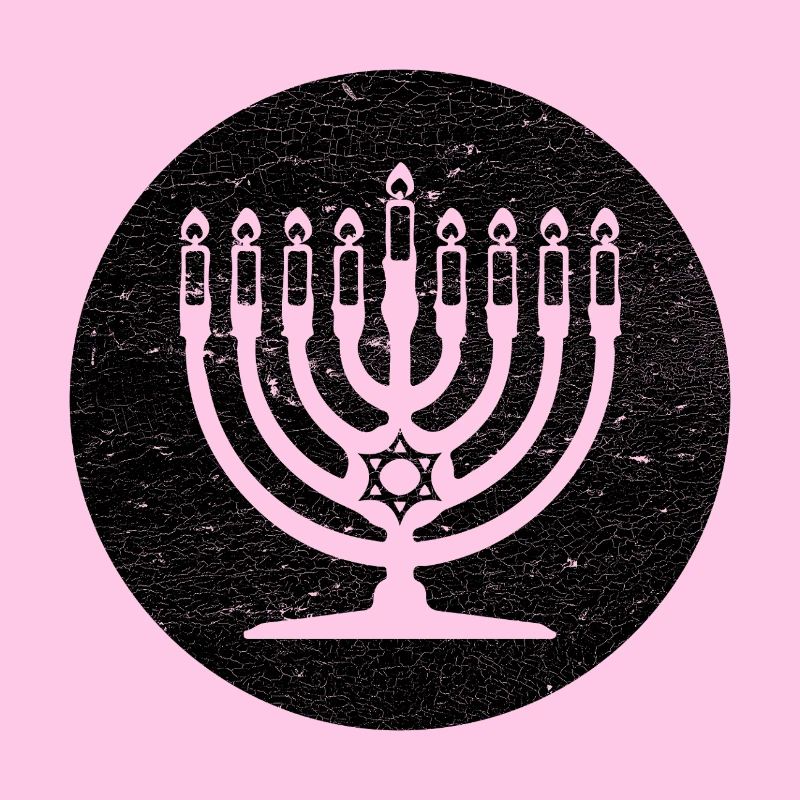 Menorah de Hanoukka chandelier dans cercle noir