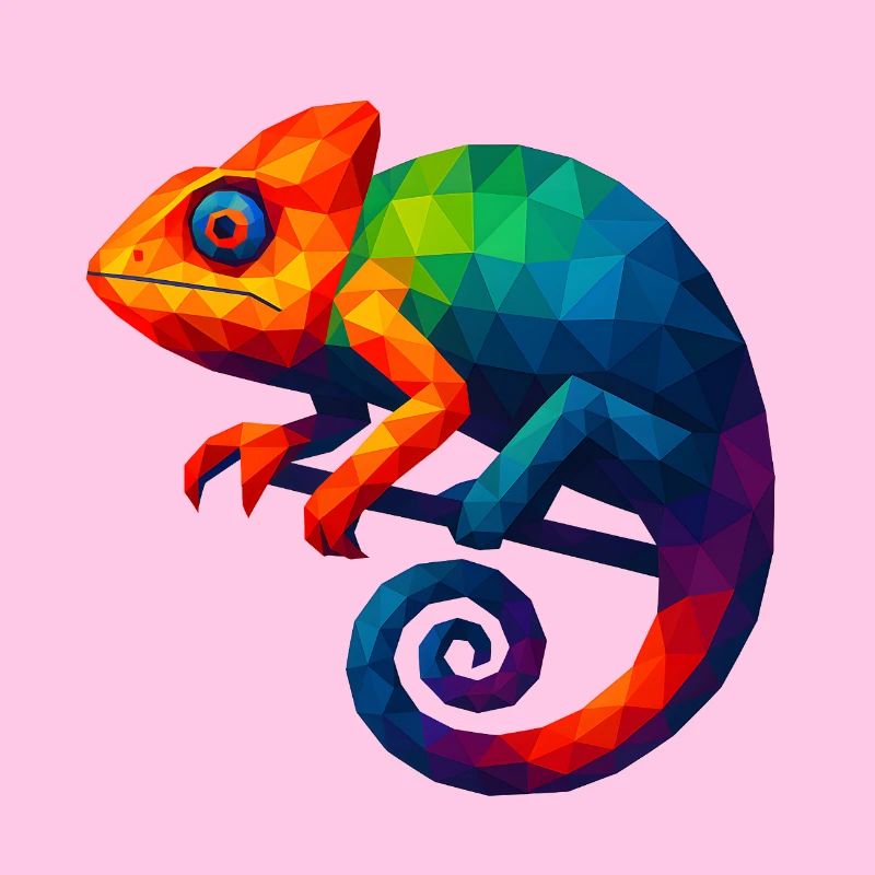 Animaux de style WPAP - Caméléon