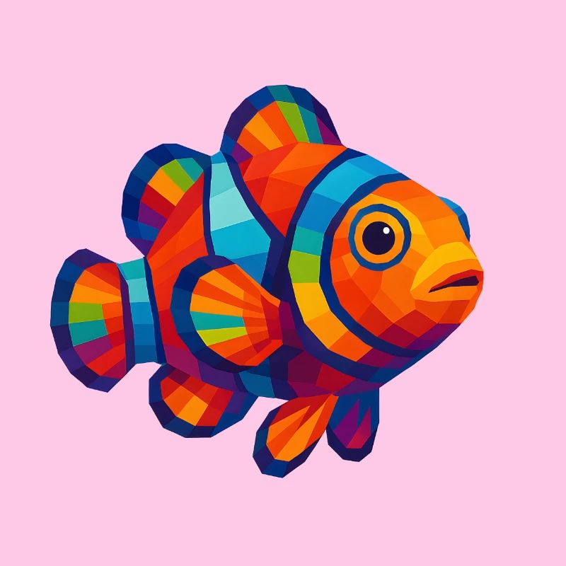 WPAP Polygon Stil Tiere - Clownfisch