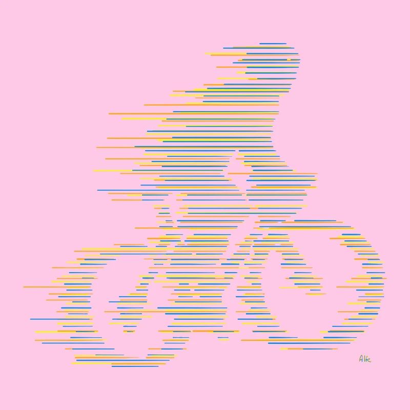 Lignes de vélo de route Idée cadeau de vélo coloré