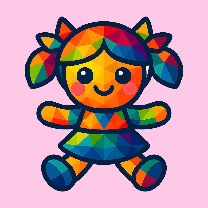 Poupée bébé de style kawaii WPAP Polygon