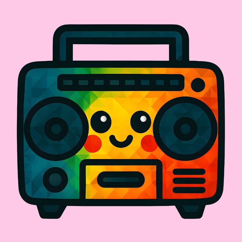 WPAP Polygon Jouet de style Kawaii Cassette Deck