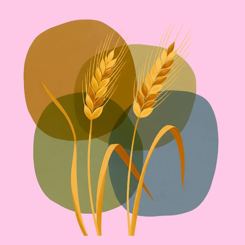 Golden grain pattern on pastel background