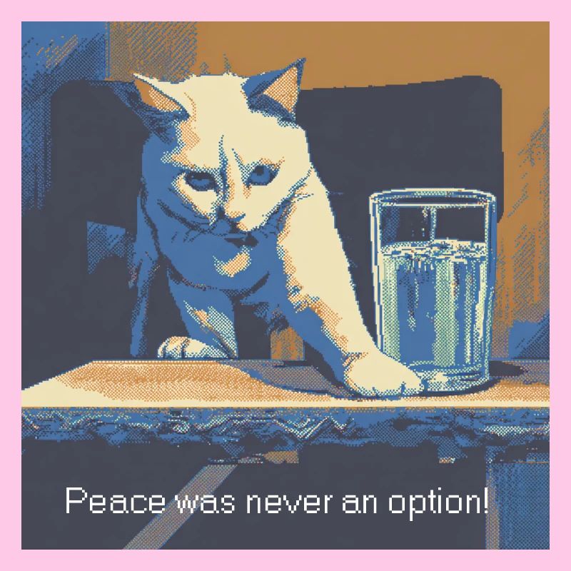 Motif de chat avec message de paix