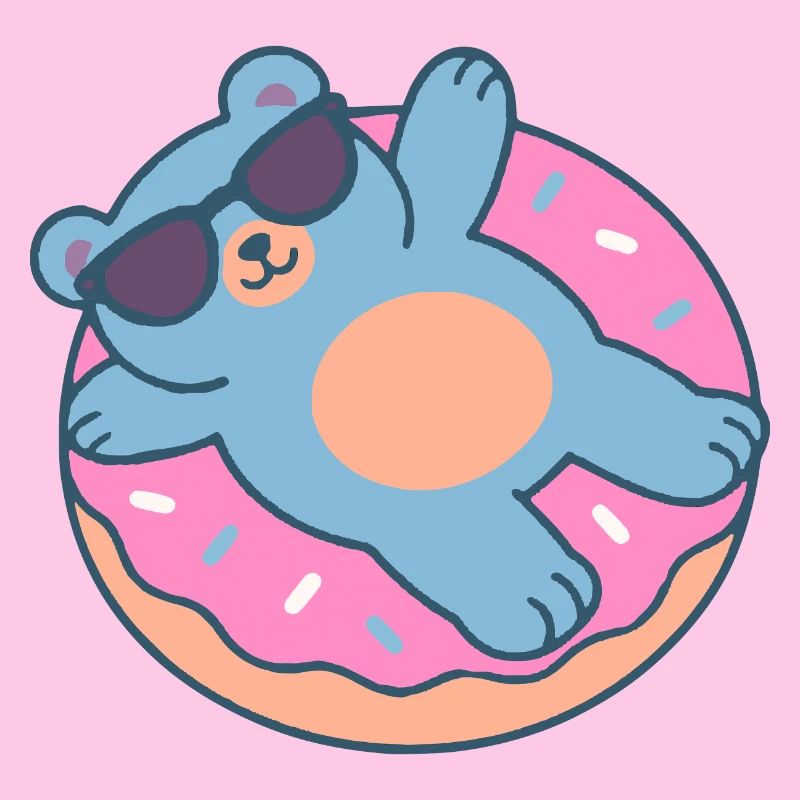 Blauer Teddybär mit Sonnenbrille