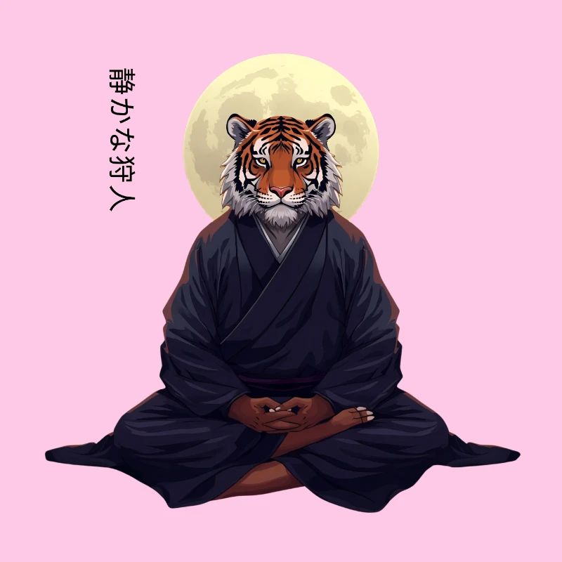 Tiger Monk – Sumi-e Zen Kunst Strength Within