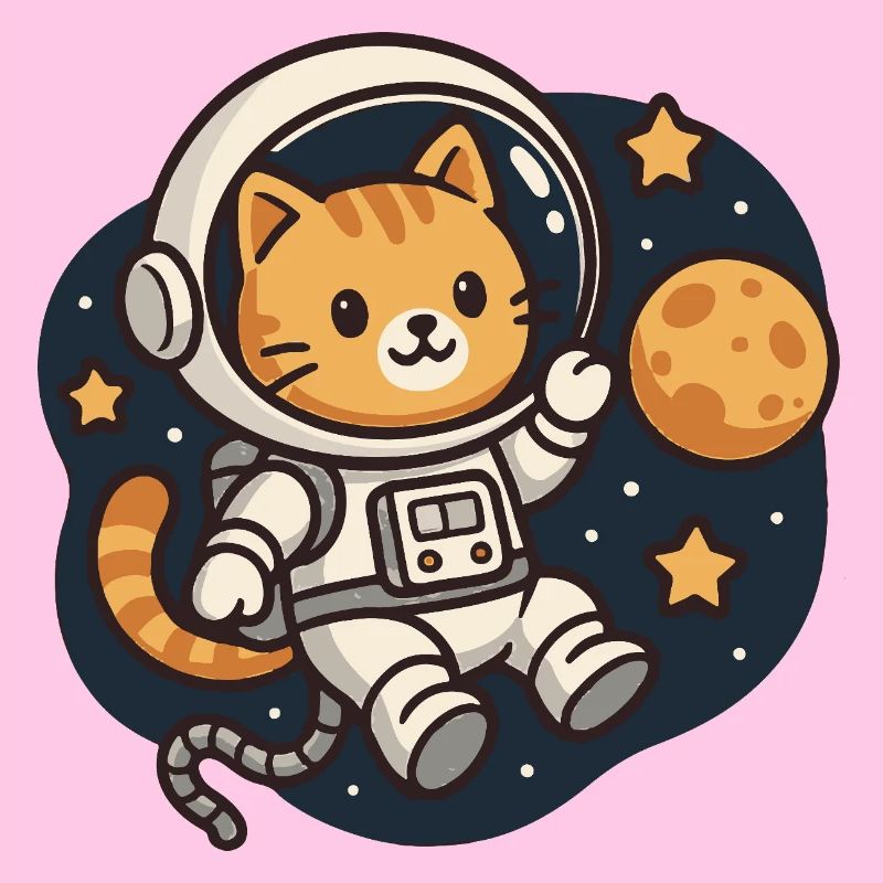 Cat astronaut in space