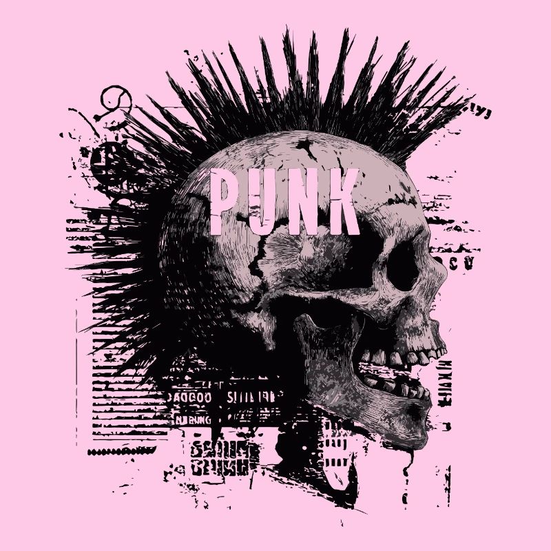 Punkrock Mohawk Schädel