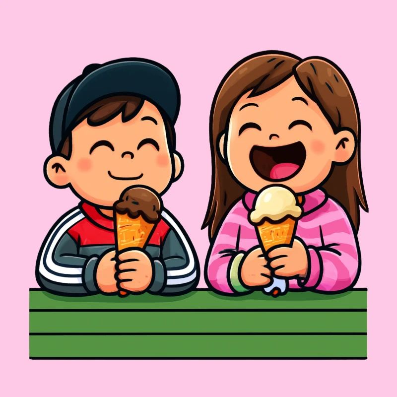 Fröhliche Eiscreme Freunde