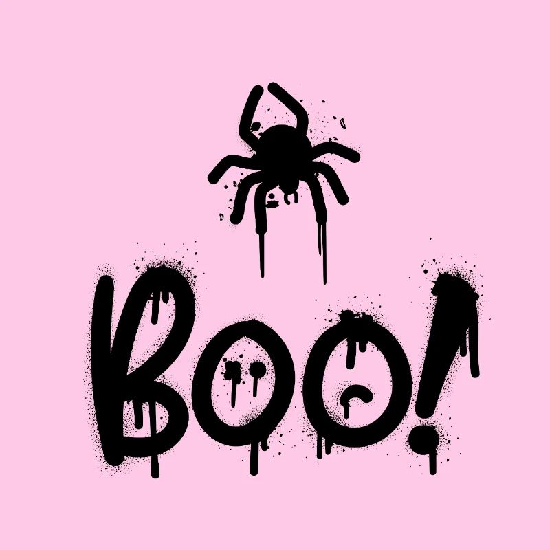 Composition noire avec araignée peinte avec du sprey