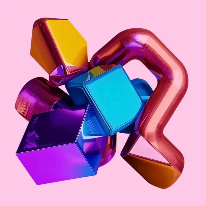 Abstrakte 3D Geometrie Formen bunt