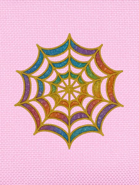 Spinnennetz | Regenbogen-Spinnenweb Goldglitzer