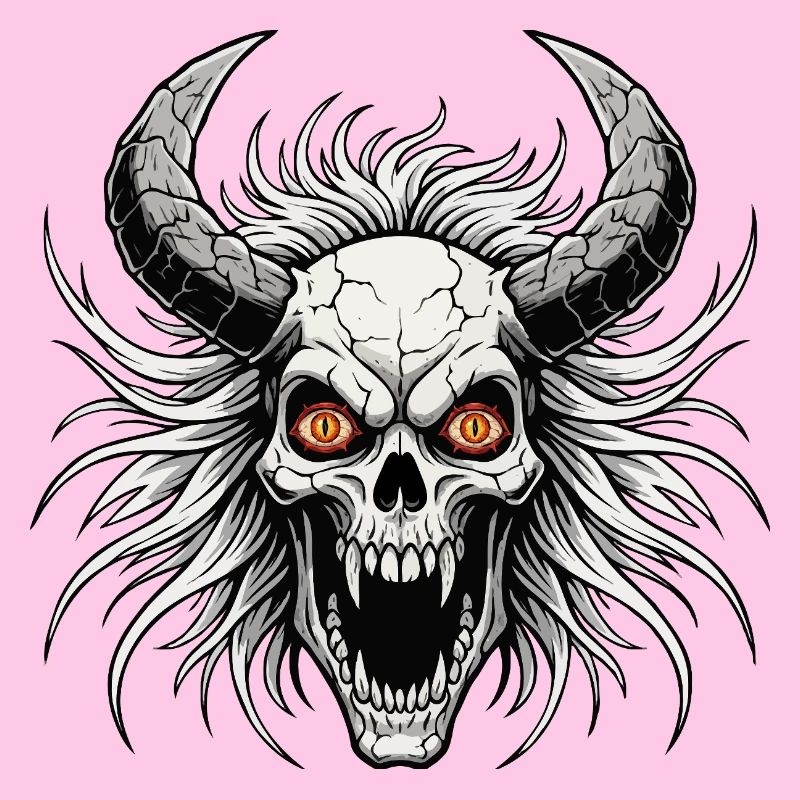 Devil skull with horns