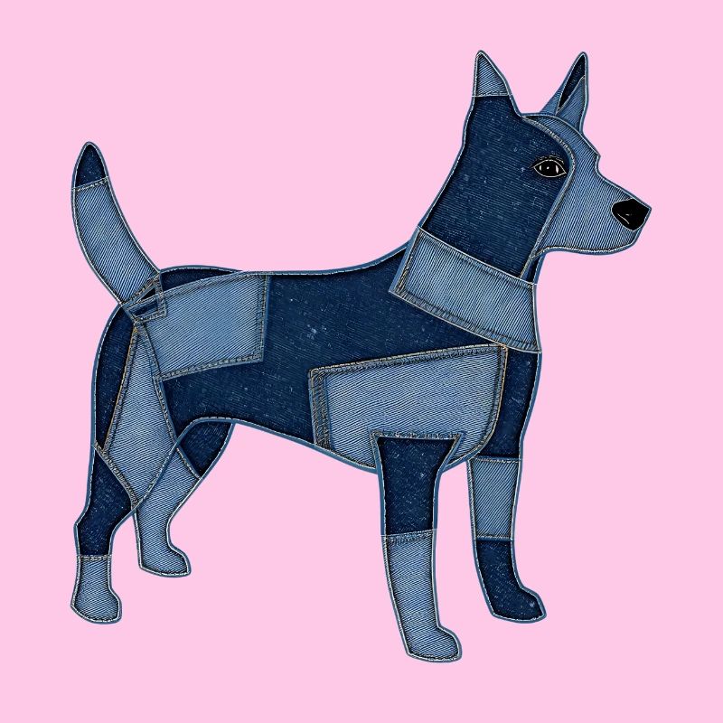 Patchwork Hund aus Jeansstoff