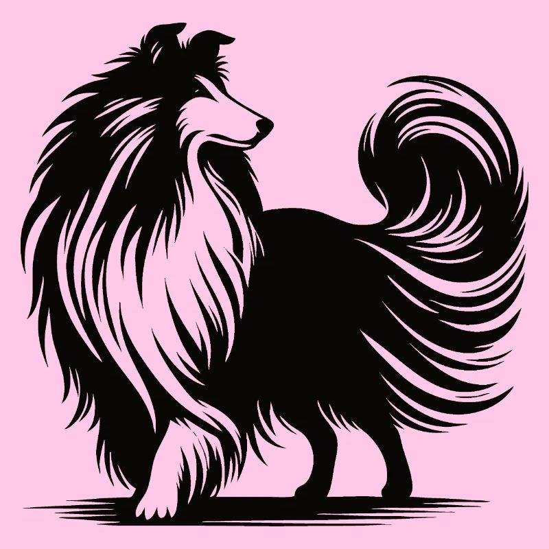 Conception de silhouette de colley cool