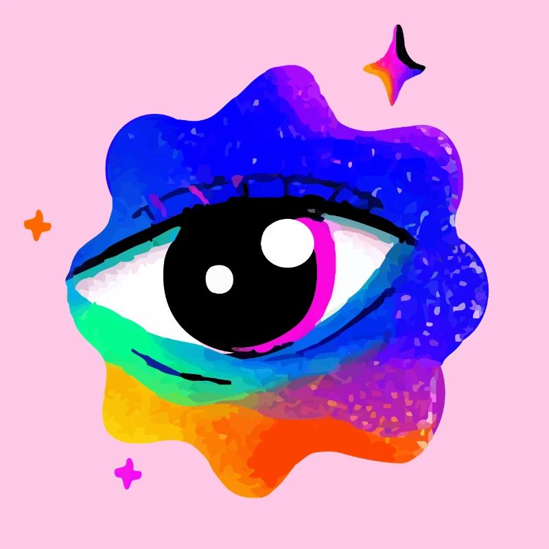 Lebhafter Regenbogen-Augennebel