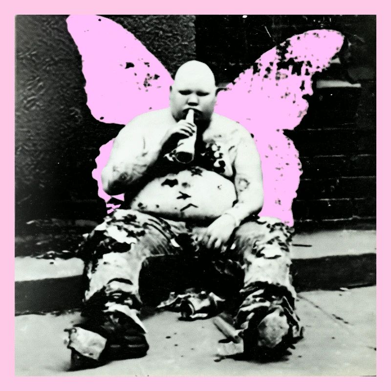 Pinker Schmetterling Mann