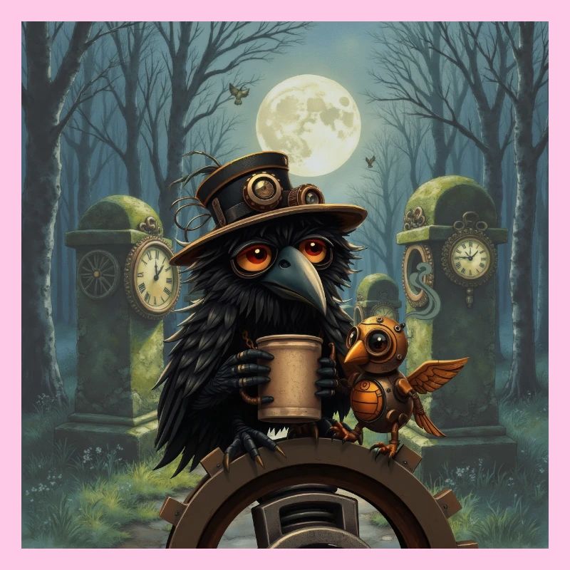 Corbeau Steampunk de nuit