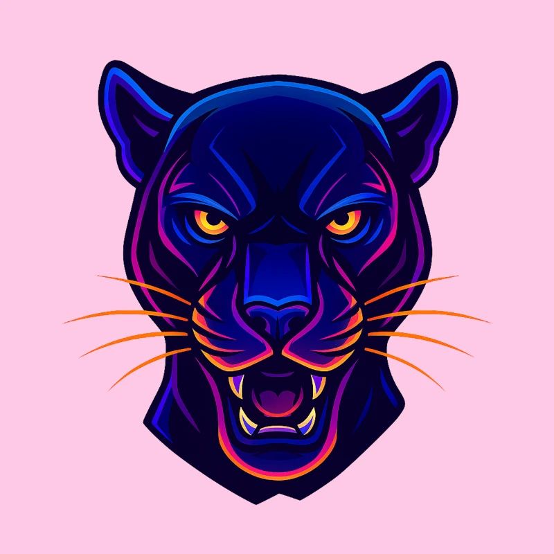 Neon Panther Kopf