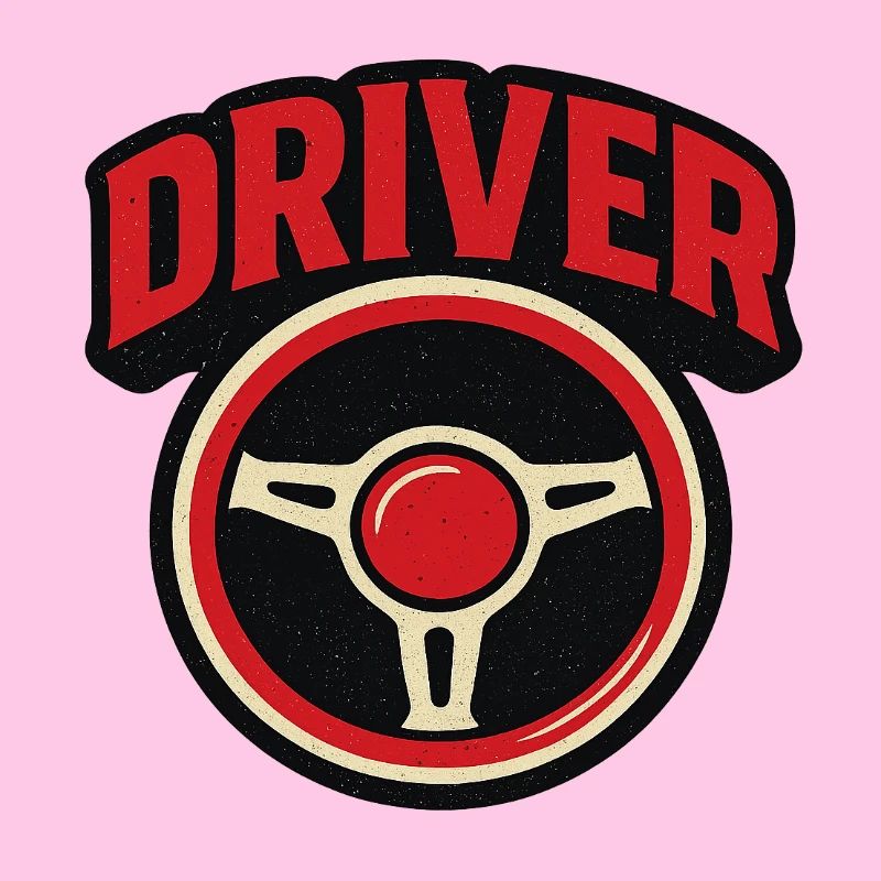 Steering Wheel Emblem Retro Driver Sport