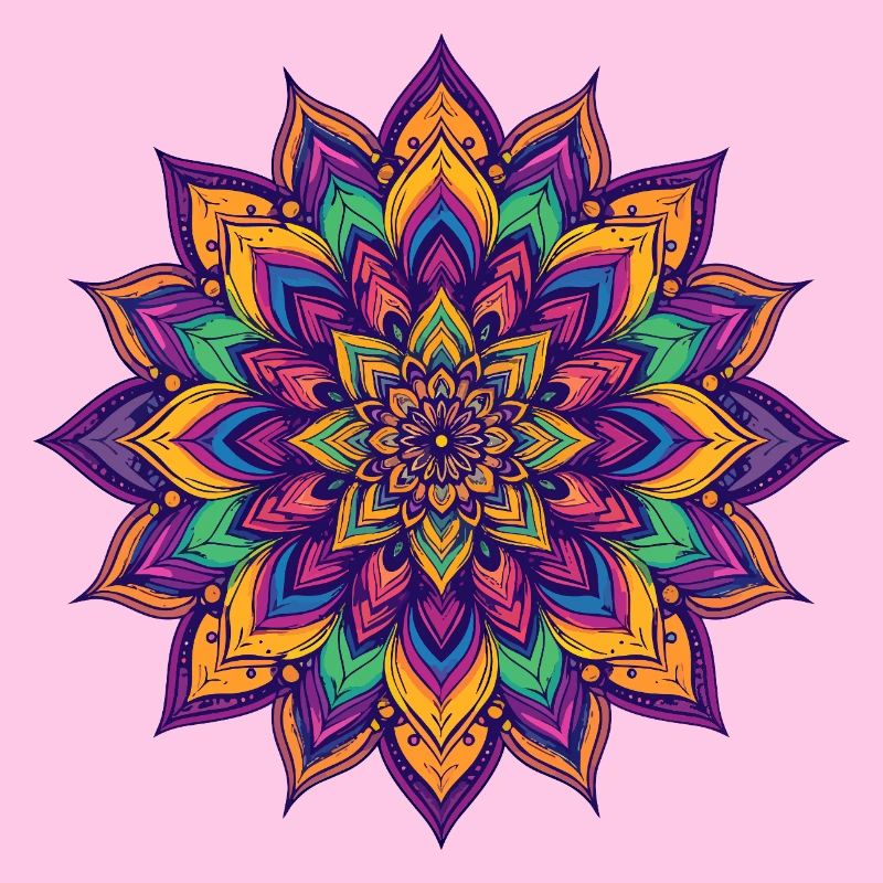 Bunter psychedelischer Mandala LSD Blütenstern