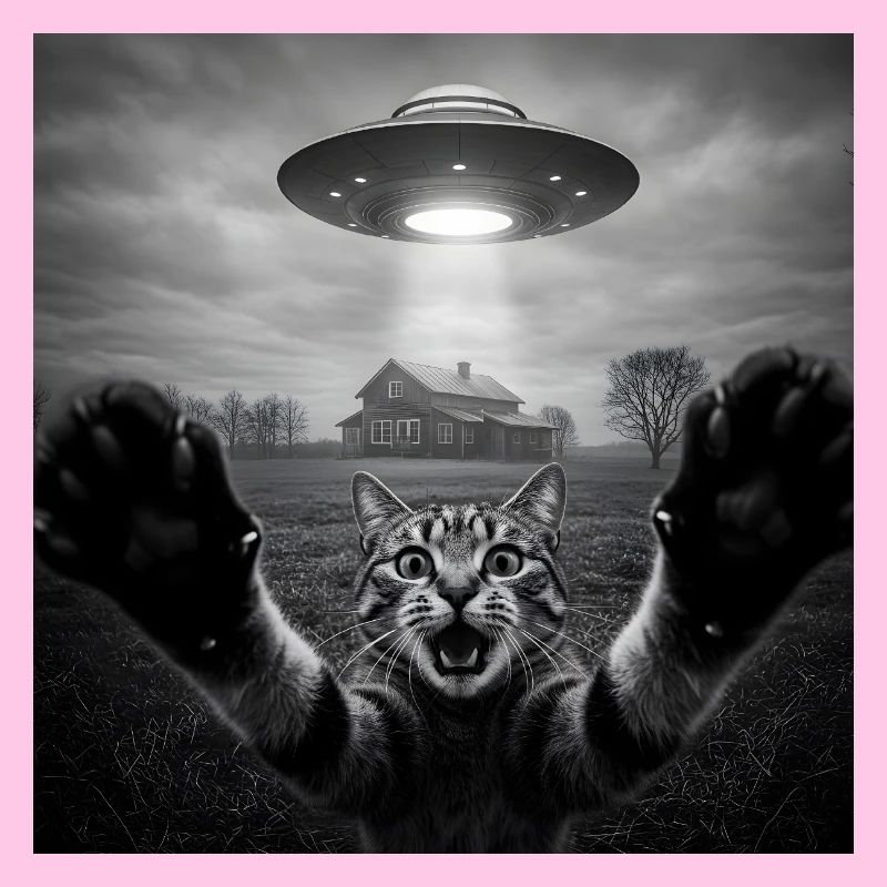 Design drôle d’extraterrestre d’un chat spatial OVNI
